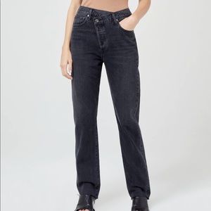 NWOT AGOLDE CRISS CROSS STRAIGHT JEAN IN SHAMBLES